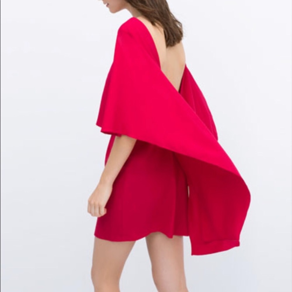 Zara Pink Cape Dress